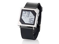 Crell E-Ink-Uhr für Herren, Silikonarmband, Edelstahl; E-Ink Armbanduhren E-Ink Armbanduhren E-Ink Armbanduhren 