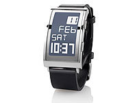 Crell E-Ink-Uhr mit Silikonarmband und Wecker; Unisex-Silikon-Armbanduhren 