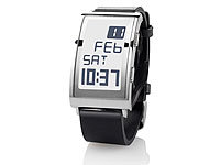 Crell E-Ink-Uhr mit Silikonarmband und Wecker (refurbished); Unisex-Silikon-Armbanduhren 