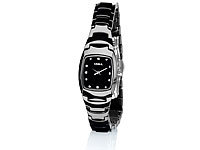 Crell Damenuhr mit hochwertigem Keramik-Armband, schwarz; Unisex-Silikon-Armbanduhren Unisex-Silikon-Armbanduhren 