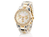 Crell Elegante Quarz-Armbanduhr, transparent-gold; Silikon Damen Armbanduhren Silikon Damen Armbanduhren 