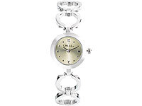 Crell Elegante Armbanduhr für Damen, rund; Silikon Damen Armbanduhren 