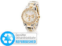 Crell Elegante Quarz-Armbanduhr, transparent-gold (Versandrückläufer)